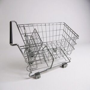Toy Grocery Cart Old Country Mini Shopping Cart/Buggy for Dolls Metal 10 inch